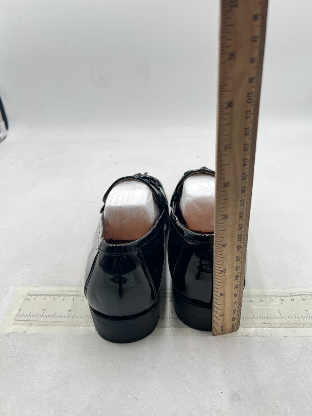 FOWT Black Men Glossy Square Toe Tassels Decor Loafers Low Heel Slip On Shoes - Picture 5 of 8